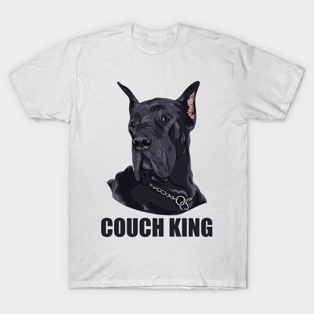 Great Dane Couch King T-Shirt by obet619315